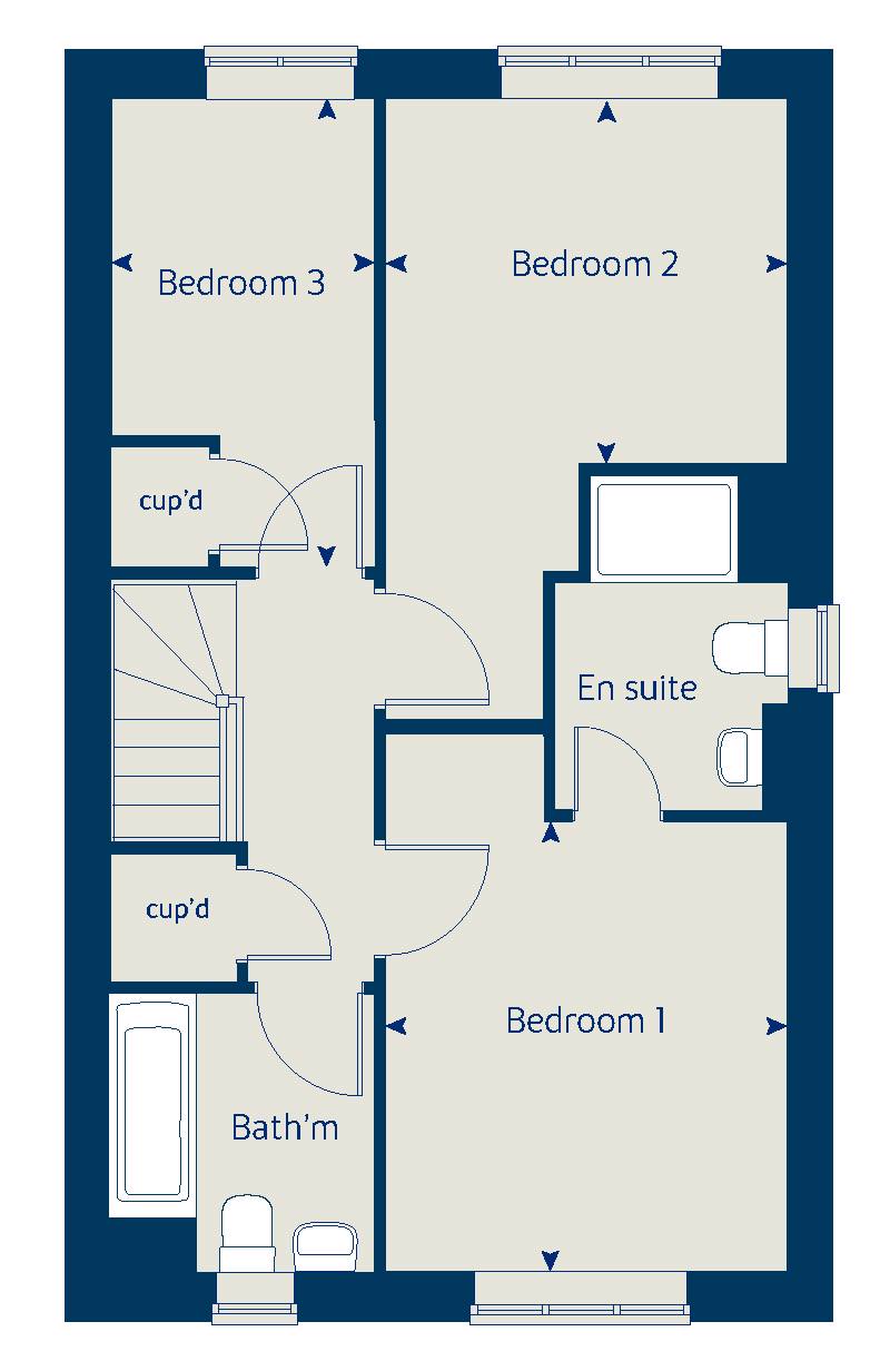 First floor floorplan of The Cypress at Windrush Place